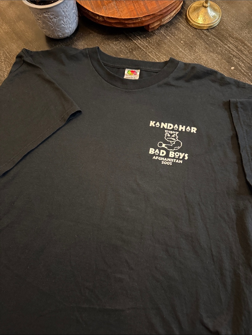 Fruit of the Loom Kids Black Tee with Cream Graphic, vintage,2005, bad boys ,